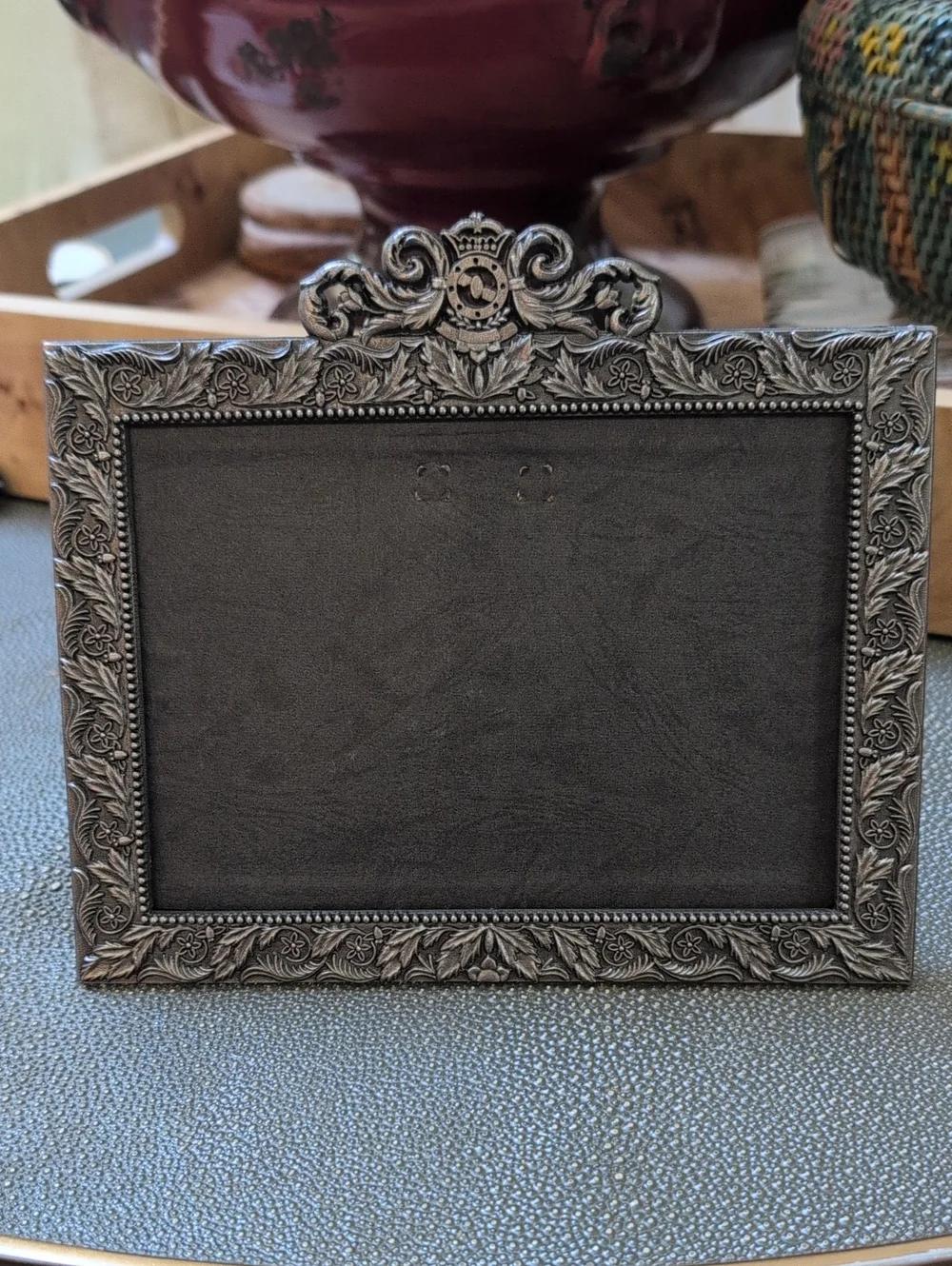 Ornate Silver Metal Decorative Photo Frame Classic Accent 6.5
